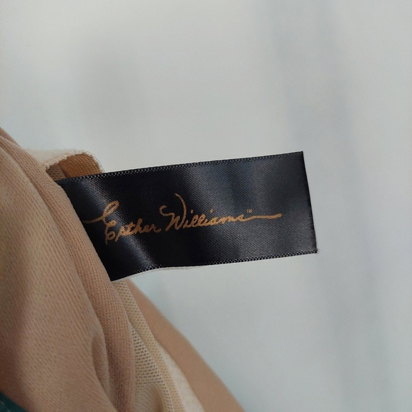 Esther Williams Aqua Print Skirted Swimsuit Size 4 - Picture 4 of 5